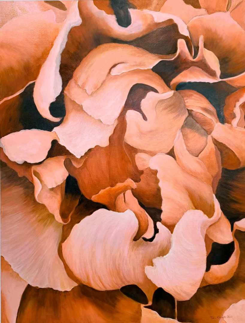 Kerrostumia, 2023. Öljyväri kankaalle, 116cm x 89cm. Myyty.