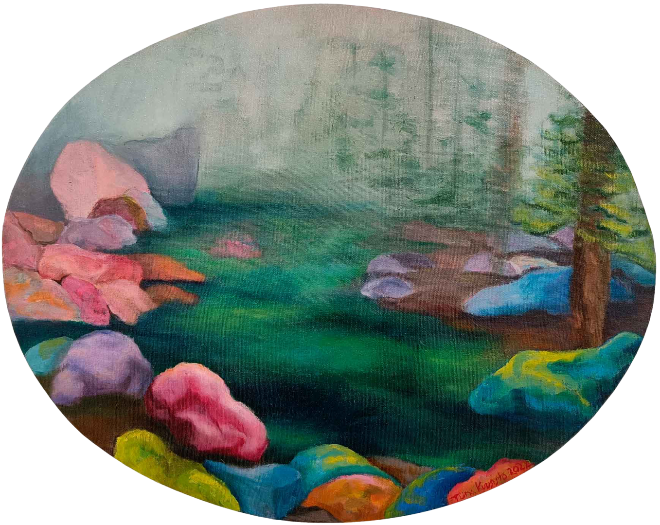 Mielen maisema, 2022. Öljyväri kankaalle, 50cm.