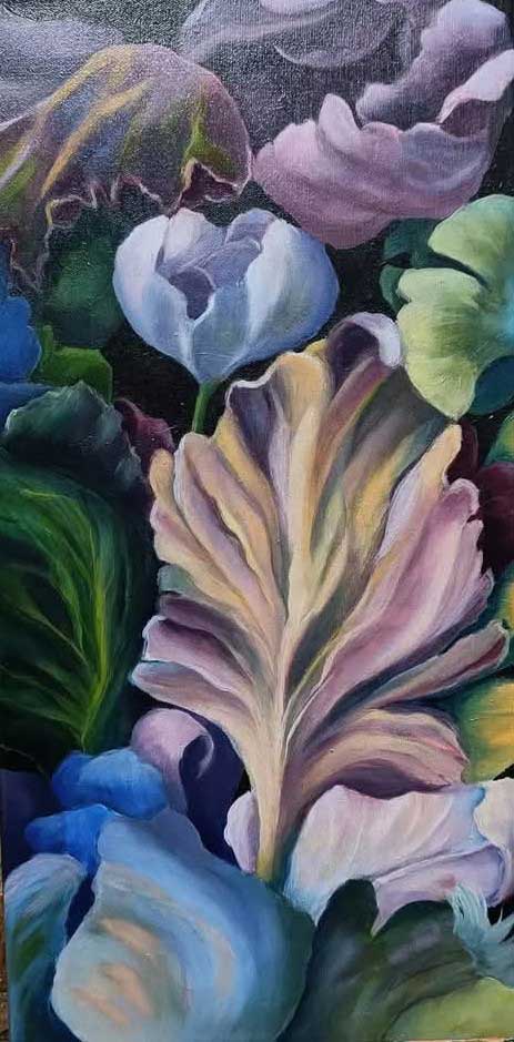 Juhlat, 2024, 90x30 cm, Öljy kankaalle